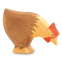 Vorschaubild Huhn braun pickend Holzfigur 4 cm hoch