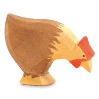Huhn braun pickend Holzfigur 4 cm hoch