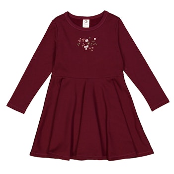 Sweat Kleid langarm weinrot