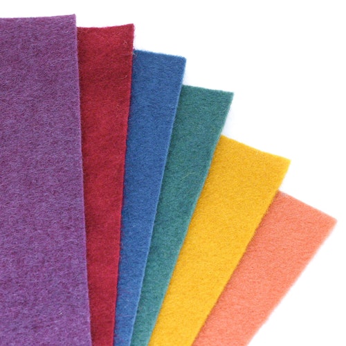 Bastelfilz bunt – Bio Wollfilzplatten 6 Stück 20x15cm