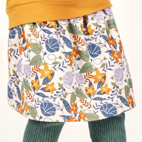 Bündchen Sweat Rock Blumen-Druck