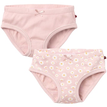 Doppelpack Slips Gänseblumen + uni rosa