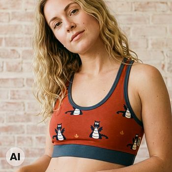 Damen Top Drachen orange