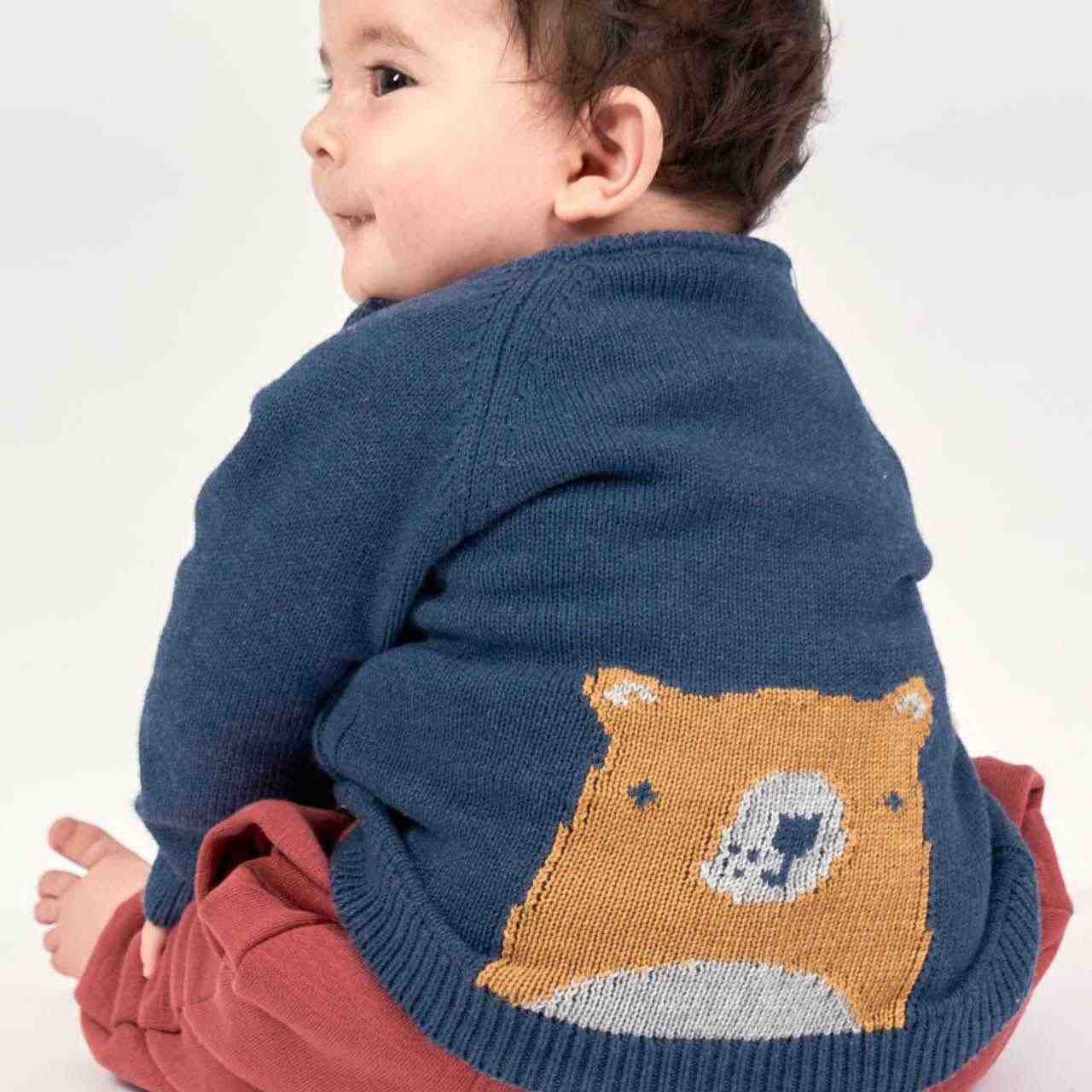Baby Strickpullover Eule