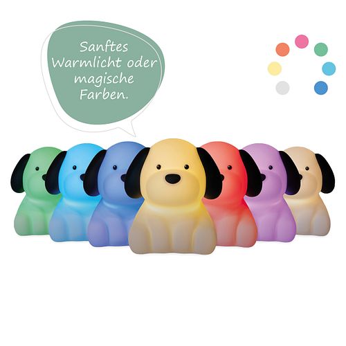 Hunde Nachtlicht für Kinder, dimmbar, warmweiß und bunt