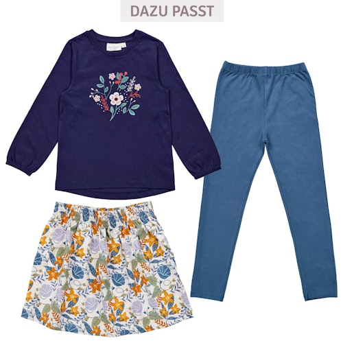 Bündchen Sweat Rock Blumen-Druck