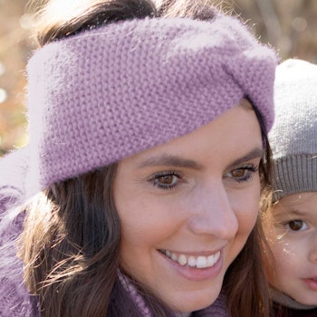 Damen Baby Alpakawolle Stirnband flieder