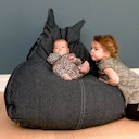 Vorschaubild Kinder Sitzsack 90 x 100 x 80 cm - anthrazit