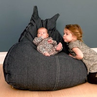 Kinder Sitzsack 90 x 100 x 80 cm - anthrazit