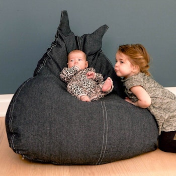 Kinder Sitzsack 90 x 100 x 80 cm - anthrazit