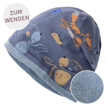 Wende Beanie Savannentiere dunkelblau