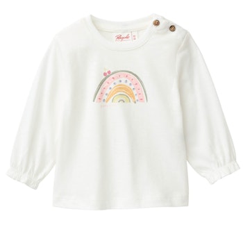 Süßes Langarmshirt Regenbogen weiss