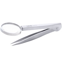 Splitterpinzette mit Lupe rostfrei 12 cm