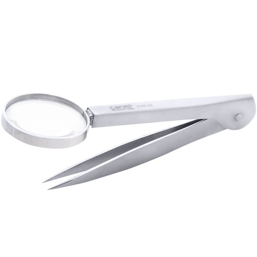 Splitterpinzette mit Lupe rostfrei 12 cm