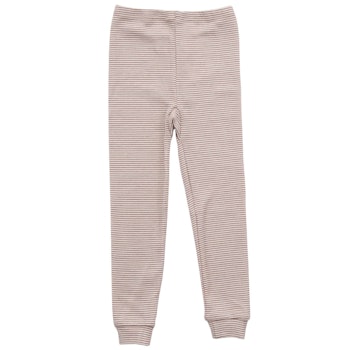 Wolle Seide Leggings Bündchen mauve gestreift