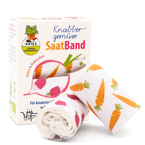 SaatBand für Knabbergemüse Möhren und Radieschen