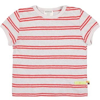 Leichtes Leinen Shirt kurzarm Streifen grau