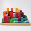 Vorschaubild 100 Holzbausteine Stufenpyramide groß, bunt (44,5 x 44,5 cm)