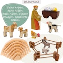 Vorschaubild Jesus Kind in der Wiege Krippenfigur aus Holz