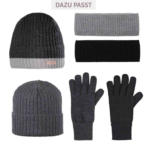 Herren Beanie Wolle-Seide Ohren-Wollfleece Band