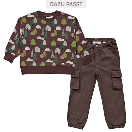 Sweatshirt Alloverprint Bäume 100% BioBaumwolle