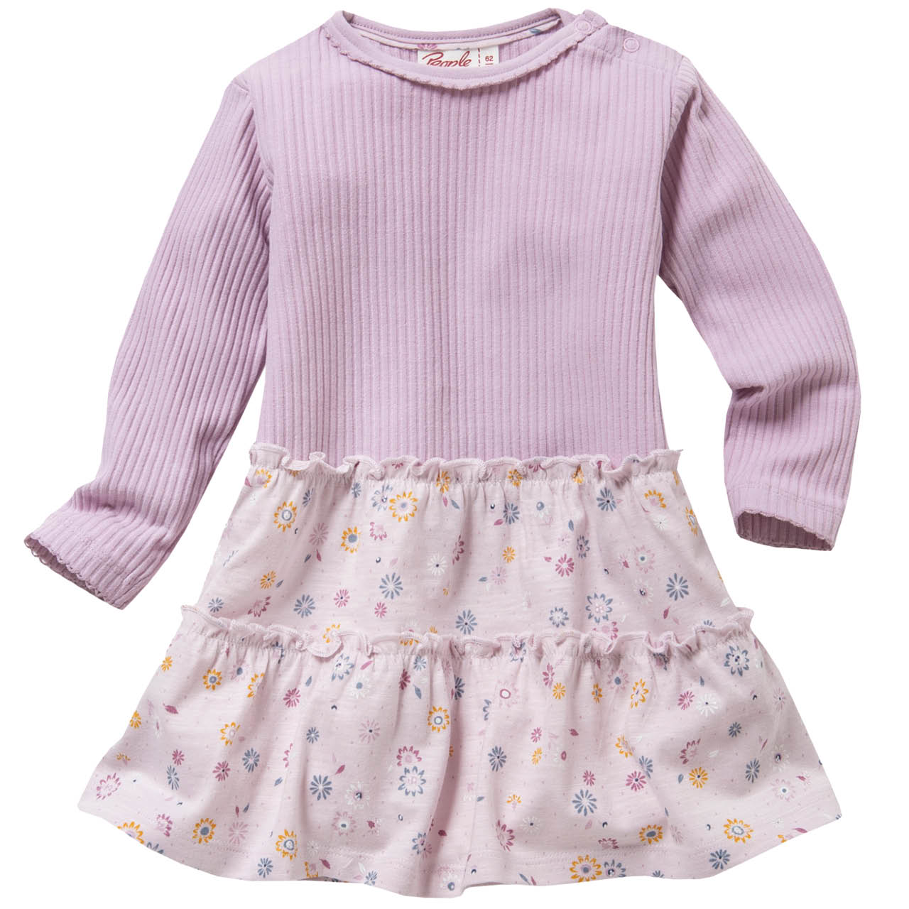 Weiches Rippe Langarmkleid