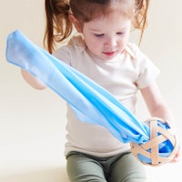 Spieltuch Seide hellblau klein 53 x 53 cm