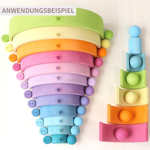 Fädelspiel kleine Holzknöpfe, 24-tlg.
