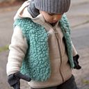Vorschaubild Fleece Jacke aus Merinowolle Kapuze Reißverschluss wollweiss