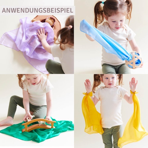 Spieltuch Seide Meer klein 53 x 53 cm