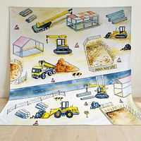 Spieltuch Bio-Baumwolle Baustelle 100 x 100 cm