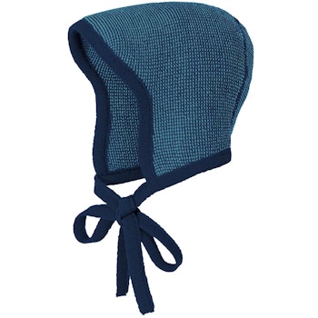 Strick Häubchen Schurwolle blau