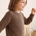 Vorschaubild Merino Strickjacke kastanie meliert 122/128