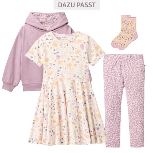 Sommerkleid kurzarm Blumen beige