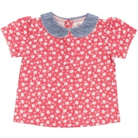 Leichtes T-Shirt Margeriten Kragen