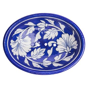 Seifenschale BLUE POTTERY Design POR877 oval aus Keramik