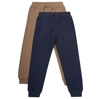 Jogginghose Doppelpack uni blau-braun