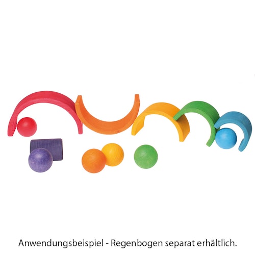 Holzkugeln Massiv 6 Stück Regenbogen