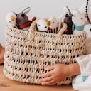 Vorschaubild Handgefertiger Osterkorb aus Palmblättern natur