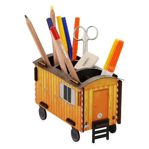 Stiftebox zum Stecken Bauwagen