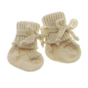 Bio Babysocken kbT Schurwolle - warm 0-2 Monate - natur