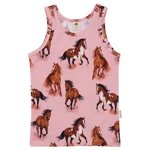 Baumwoll Unterhemden im Doppelpack rosa Pferde
