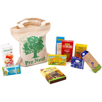 21 Faltschachtel Bio Produkte + Tasche