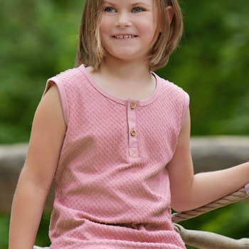 Weiches Frottee Top Pünktchen Design rosa