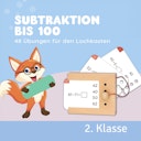Vorschaubild Kartensatz Subtraktion bis 100 2. Klasse (ohne Lochkasten)