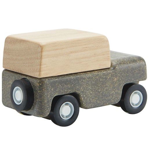 Spielzeug Auto aus Holz ab 3 Jahren grau - 6 cm lang