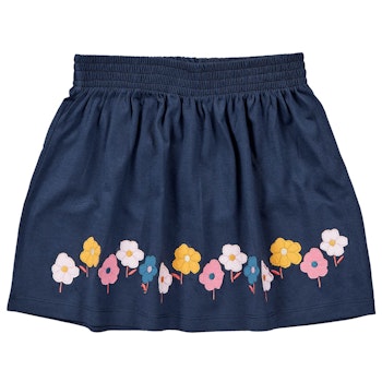 Mädchenrock Blumen Aufnäher navy