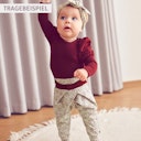 Vorschaubild Edle Krabbelhose Schleife Blumen