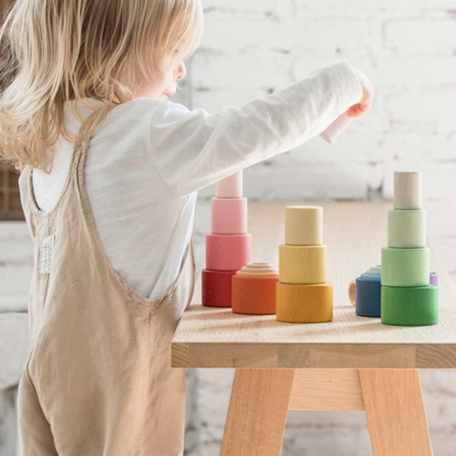 Nest Bowls 24 Holzschalen ineinander stapelbar ab 3 Jahren