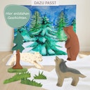 Vorschaubild Schneeleopard Holzfigur 6 cm